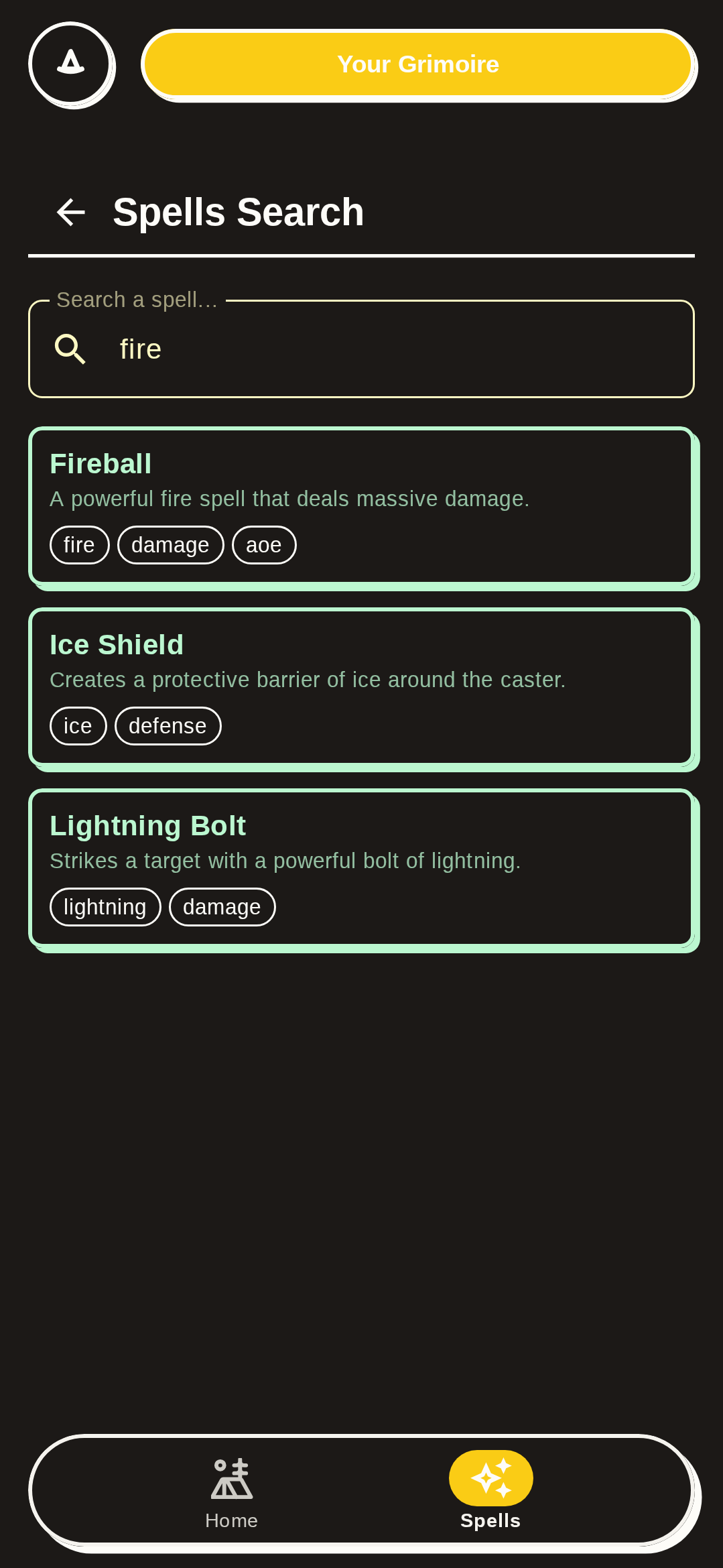 Fireball spell detail
